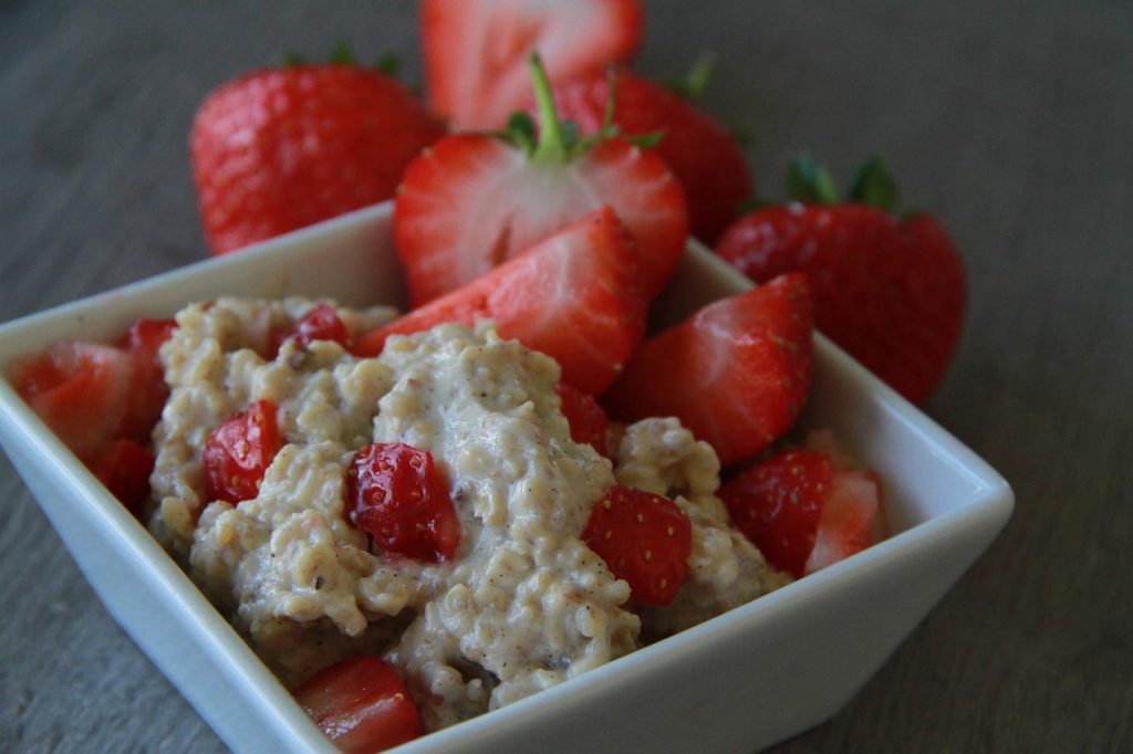 oatmeal, porridge, strawberries, porridge, porridge, porridge, porridge, porridge